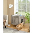 thumbnail image 1 of Hzuaneri Hidden Cat Litter Box Enclosure, 23.6" Wooden Indoor Cat House, Litter Box Furniture Cabinet for Self-Cleaning Litter Boxes, Greige Gold, 1 of 14