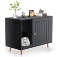 Cat Litter Box Enclosure, Hidden Litter Box Furniture,Wooden Cat