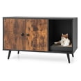 thumbnail image 1 of Cat Litter Box Enclosure Wooden Furniture, Stackable Pet Washroom Cabinet w/ Scratching Pad, 1 of 7