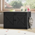 thumbnail image 1 of Cat Litter Box Enclosure, hidden washroom, dividers, reversible entrance, indoor, Black, 1 of 10