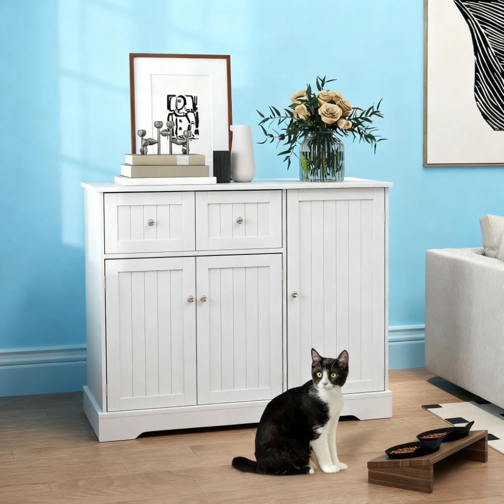 Cat Litter Box Enclosure with Drawers, 39" x 18" x 31.5"