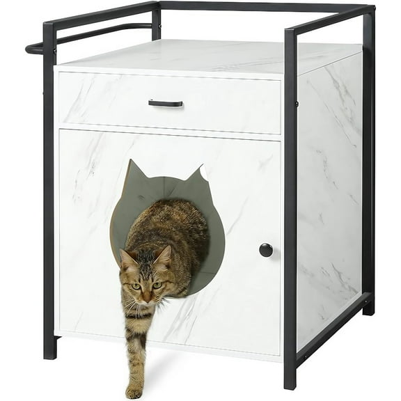 Cat Litter Box Enclosure with Storage Drawer