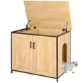 thumbnail image 1 of Cat Litter Box Furniture Hidden with Top Opening, Spacious Wooden Cat Washroom Litter Box Enclosure with Removable Divider Fit Most of Litter Box, 1 of 9