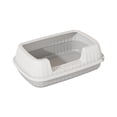 thumbnail image 1 of Cat Litter Box,High Rim Low Entrance Design Splash-proof Cat Toilet with Matching Litter Scoop for Kitty & Senior Cats,Leak-proof Pedal No Smell Easy Clean,Gray, 1 of 5