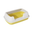 thumbnail image 1 of Cat Litter Box,High Rim Low Entrance Design Splash-proof Cat Toilet with Matching Litter Scoop for Kitty & Senior Cats,Leak-proof Pedal No Smell Easy Clean,Yellow, 1 of 3