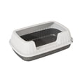 thumbnail image 1 of Cat Litter Box,High Rim Low Entrance Design Splash-proof Cat Toilet with Matching Litter Scoop for Kitty & Senior Cats,Leak-proof Pedal No Smell Easy Clean,dark gray, 1 of 7