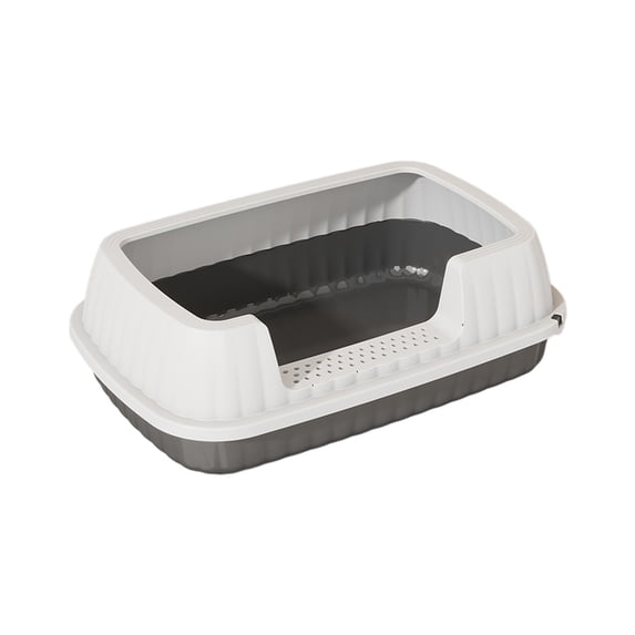Cat Litter Box,High Rim Low Entrance Design Splash-proof Cat Toilet with Matching Litter Scoop for Kitty & Senior Cats,Leak-proof Pedal No Smell Easy Clean,dark gray