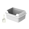 thumbnail image 1 of Cat Litter Box for Indoor Cats, Semi Enclosed Kitten Potty Pan,Easy to Clean ,High Sides Detachable Cat Toilet for Kitty Rabbit Small Pet ,Gray M 38x29x18.5cm, 1 of 8