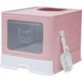 thumbnail image 1 of Cat Litter Box, Large Front Entry Top Exit Litter Box with Lid for Cats, Easy Clean Cat Potty with Cat Litter Scoop, 1 of 7
