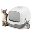 thumbnail image 1 of Fully Enclosed Cat Litter Box with Cat Litter Scoop, 3 Modes Convertible Covered Cat Toilet, Large Hooded Kitty Litter Pan, Anti-Splash Easy Clean Cat Litter Container, 1 of 6