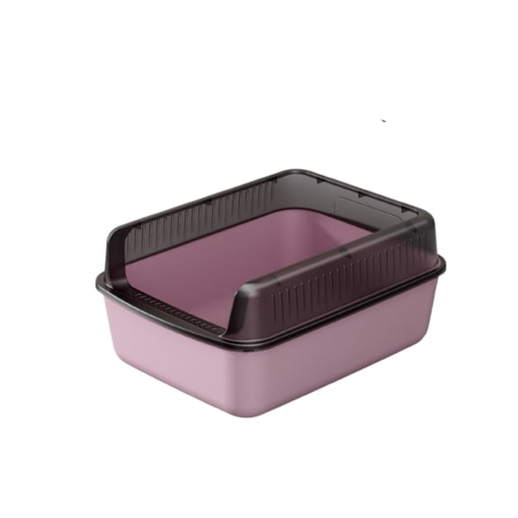 Cat Litter Box with Lid & High Sides, Semi-Enclosed Litter Box Enclosure for Odor Control & Less Mess, Large Kitty Litter Box 16.14"L x 12.2"W x 7.87"H