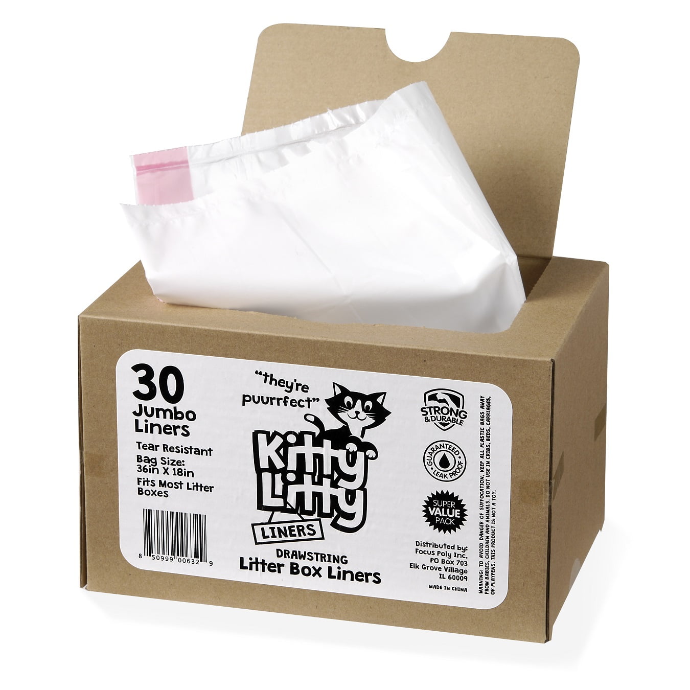 Litty Breake Fast Kitty Litty, Cat Litter Box Liners, 30 Count Drawstring - Walmart.com