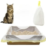 Cat Litter Liners Large, Jumbo Drawstring Extra Durable Pet Cat Pan Liners Extra-Thick Kitty Litter Box Bag-32 Count 37" x 18"