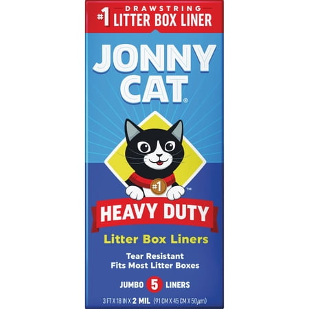 Jonny Cat Cat Litter Box Liners Thick Leakproof Unscented Drawstring - 5 Count