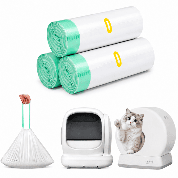 Cat Litter Box Liner Bag for Automatic Cat Litter Box,30 Count 37"18" Jumbo Size,Heavy-Duty, Extra Thick Leakproof