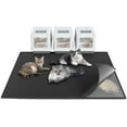 thumbnail image 1 of Cat Litter Box Mat: 47"x 36" Waterproof Kitty Cat Litter Trapping Mat, Easy-clean Double-layer Scatter Control Pad Rug (Black), 1 of 7