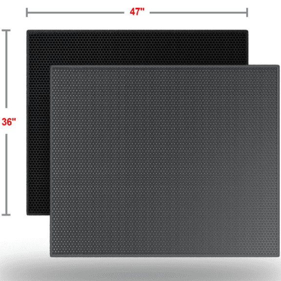 Cat Litter Box Mat: 47"x 36" Waterproof Kitty Cat Litter Trapping Mat, Easy-clean Double-layer Scatter Control Pad Rug (Black)