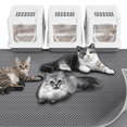 thumbnail image 1 of Cat Litter Box Mat: 47"x 36" Waterproof Kitty Cat Litter Trapping Mat, Easy-clean Double-layer Scatter Control Pad Rug(Grey), 1 of 5