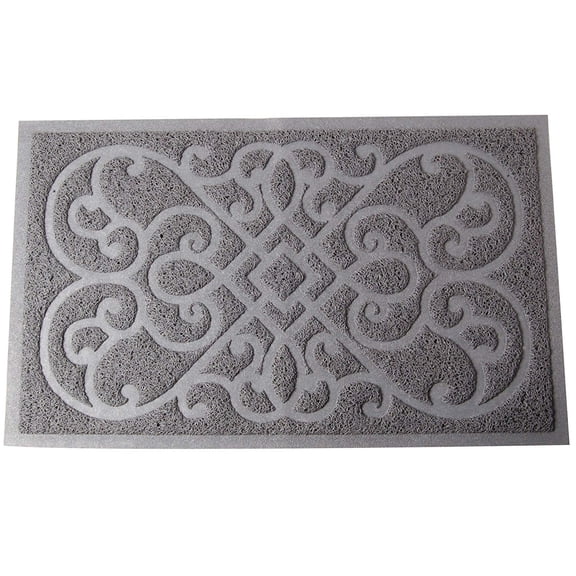 Cat Litter Box Mat, Thick Kitty Litter Trapping Mat for High Traffic Areas, Durable Waterproof Washable Non-Slip Backing, Soft on Kitty Paws Easy Clean for Indoor Use, Gray