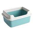 thumbnail image 1 of Cat Litter Box Open Top Pet Litter Tray Splashproof Kitten Litter Pan High Sided Green 38cmx26cmx19cm, 1 of 8