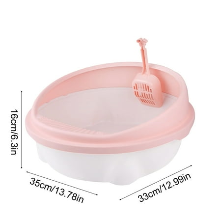 Cat Litter Box, Open-style Pet Litter Box Semi-enclosed Detachable Cats Toilet