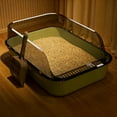 thumbnail image 1 of Cat Litter Box Oversized High Fence Splashproof Semi Closed Litter Pan with Scoop Large Capacity Easy Clean Two Layer Design for Indoor Cats, 1 of 6