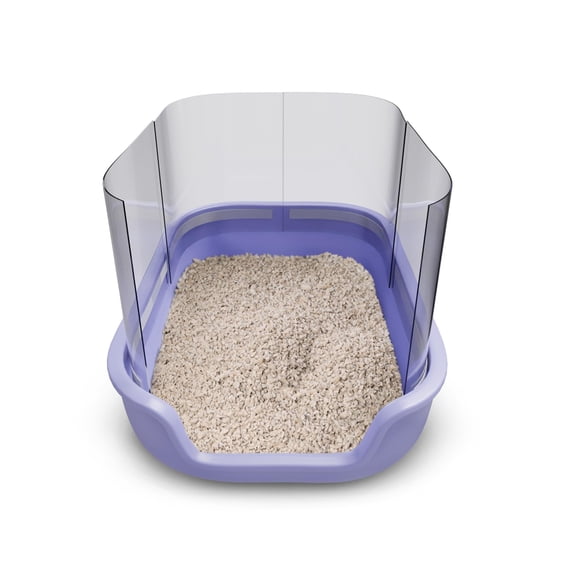 Cat Litter Box Pee Shields 4 Pcs, 15x11.5in Splash Guard for Open Top Litter Pan, Cat Pee Shields Privacy Screen to Keep Litter and Prevent Urine Spraying on Wall, Clear