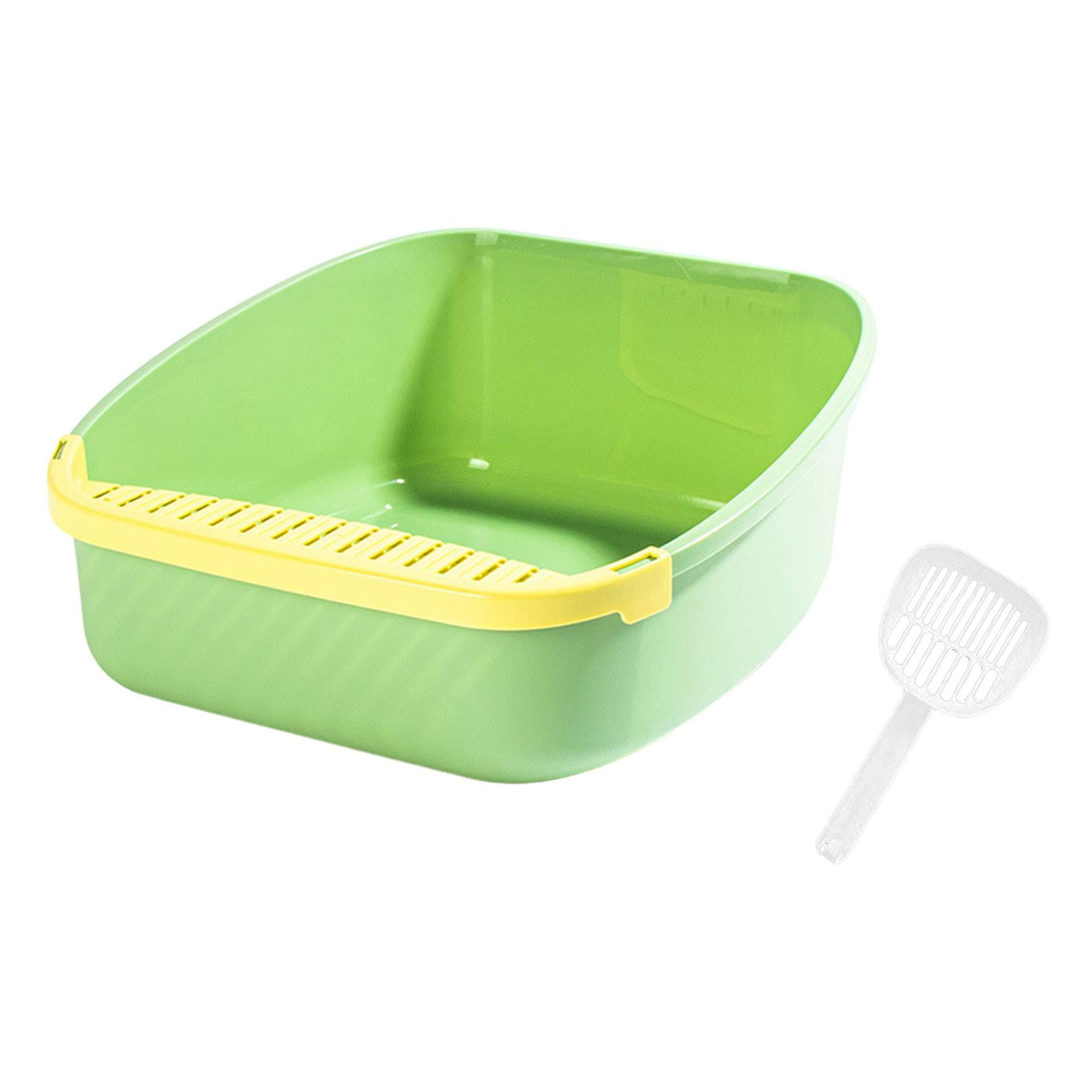 Cat Litter Box Pet Litter Tray Kitten Potty Pan with Scoop Portable Cat
