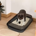 thumbnail image 1 of Cat Litter Box Pet Litter Tray,Open Top Cat Litter Box,Large Capacity Anti-Splash Shovel Cats Toilet with High Side,Portable Semi Closed Pet Litter Tray for Small Medium Large Cats Small Animals, 1 of 7