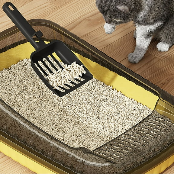 Cat Litter Box Pet Litter Tray,Open Top Cat Litter Box,Large Capacity Anti-Splash Shovel Cats Toilet with High Side,Portable Semi Closed Pet Litter Tray for Small Medium Large Cats Small Animals