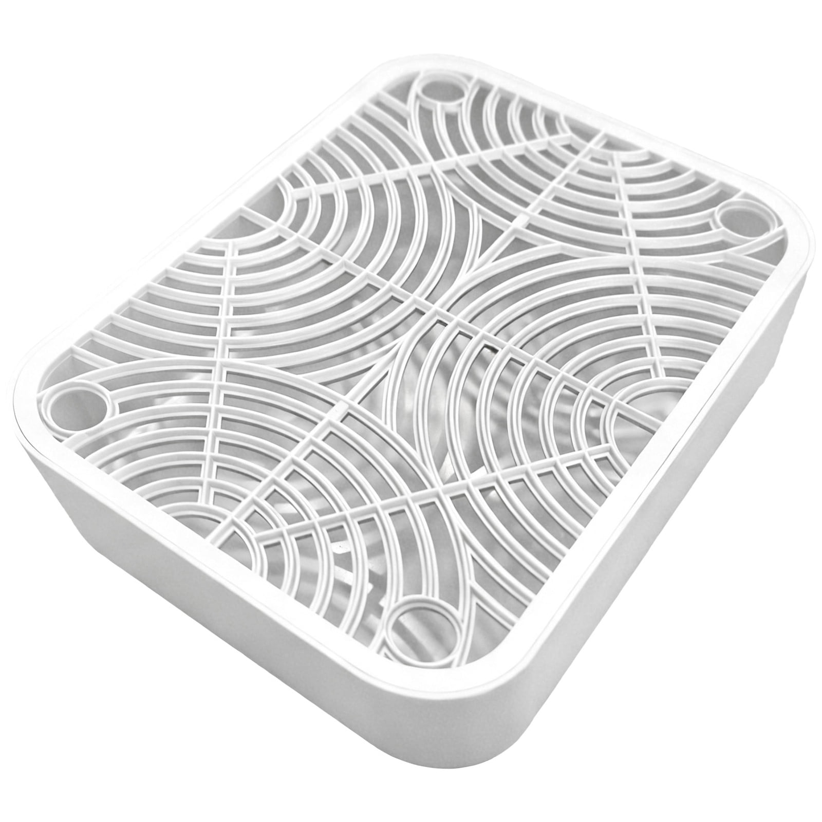 Cat Litter Mat with Filter - Washable Litter Box Ramp Traps Mess, Anti-Slip Base Prevents Tracking & Scattering, Easy Clean White Design