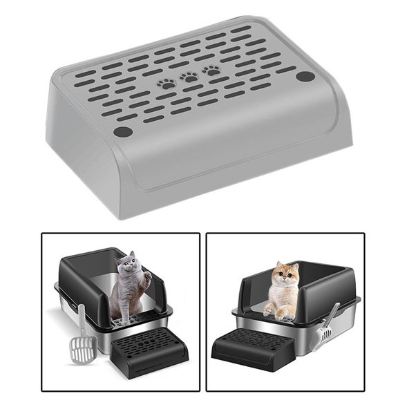 Cat Litter Box Ramp & Step Stool – Non-Slip Pedal For Small Kittens & Senior Cats, Fits High-Sided Litter Pans, Easy Clean Plastic