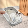 Cat Litter Box Self Cleaning Antiing Semiclosed Cats Toilet Grey NEW