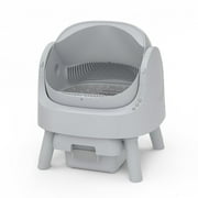 Rawrose Large Open-Top Automatic Cat Litter Box Self Cleaning with Safety Protection, Mat and Trash Bags Included,  Steel