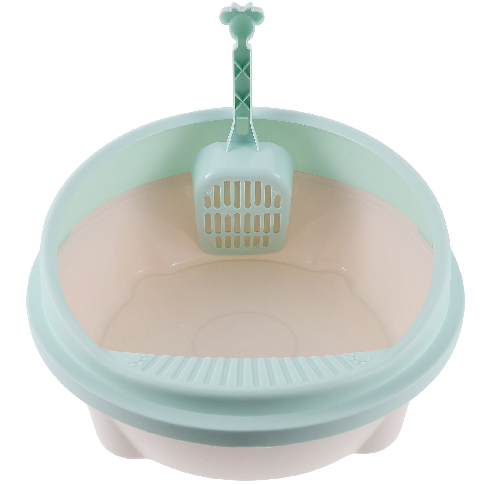 Cat Litter Box SemiEnclosed Cat Litter Container with Shovel Cat