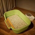 thumbnail image 1 of Cat Litter Box Semi-Enclosed Large Anti-Splash Breathable Litter Boxes with Scoop for Indoor Cats 17x11x5 Inch Easy to Clean for Kittens Multiple Cats Durable Plastic Removable Pet Supplies, 1 of 5
