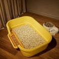 thumbnail image 1 of Cat Litter Box Semi-Enclosed Large Anti-Splash Breathable Litter Boxes with Scoop for Indoor Cats 17x11x5 Inch Easy to Clean for Kittens Multiple Cats Durable Plastic Removable Pet Supplies, 1 of 5