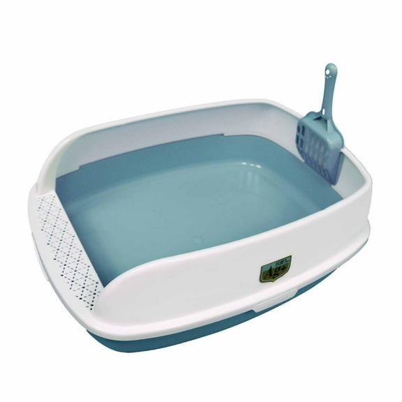 Cat Litter Box Semi Open Deep Loo Bunny Detachable Frame Sandbox Pet Bedpan Blue