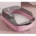 thumbnail image 1 of Cat Litter Box Semi-enclosed Thickening Kitty Sandbox High Side Splashproof Pet Bedpans Supplies Pet Toilet Kitten Tray Bedpan, 1 of 10
