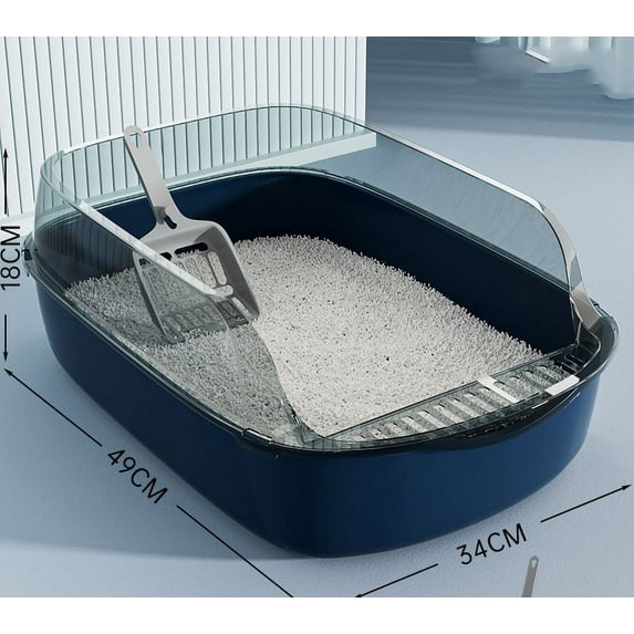 Cat Litter Box Semi-enclosed Thickening Kitty Sandbox High Side Splashproof Pet Bedpans Supplies Pet Toilet Kitten Tray Bedpan