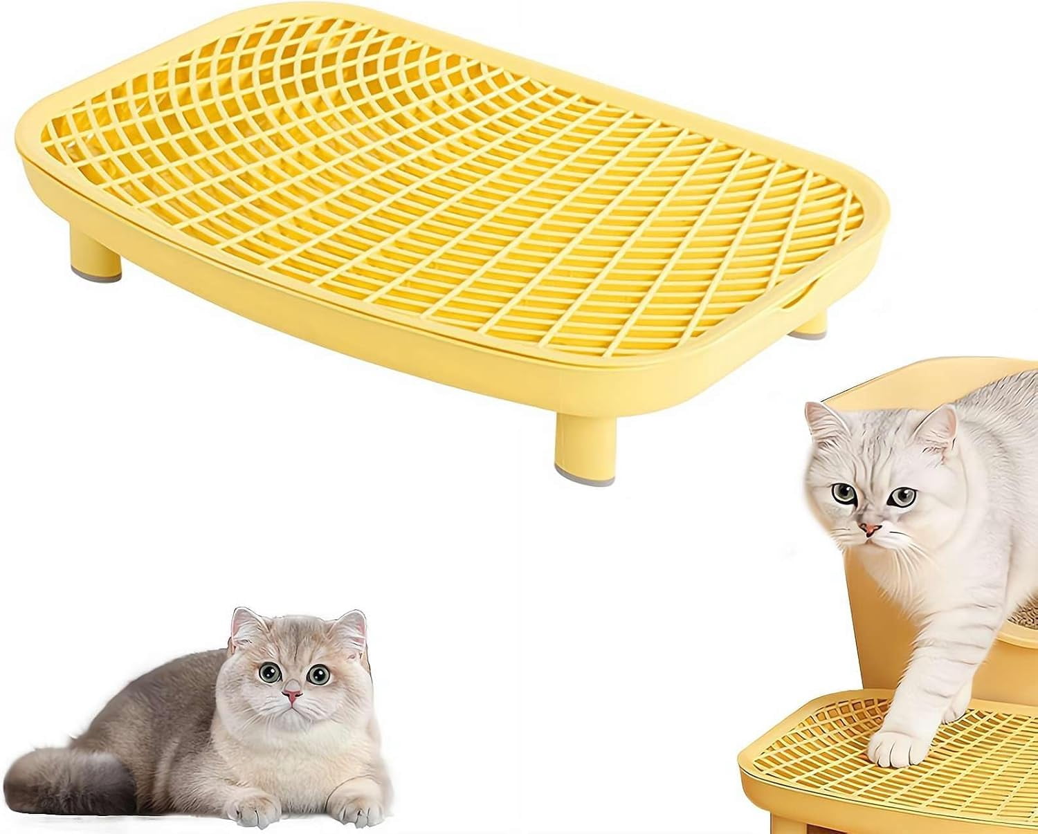 Cat Litter Box Step - Waterproof Non-Slip Litter Catcher Tray, Anti-Tracking Mat for Small & Elderly Cats(1Pcs, B)