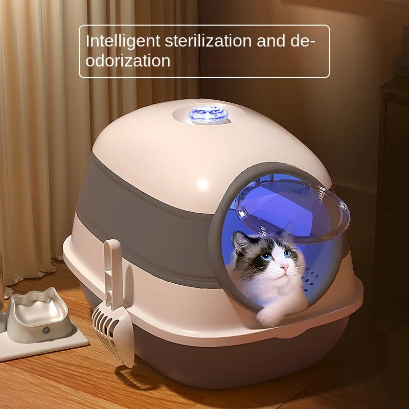 Cat Litter Box Super Large Automatic Deodorizing Fully Enclosed Toilet