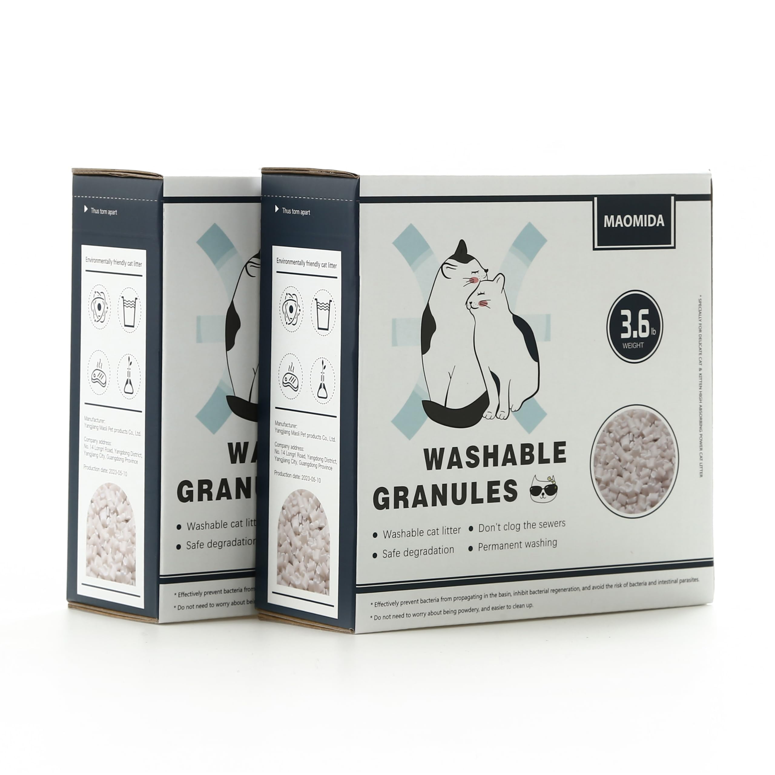 Cat Litter Box Washable Granules Refills. Compatible to Cat Genie Refills. Great for cat Toilet Training kit. Compostable and Flushable. 7.2lbs Package C80