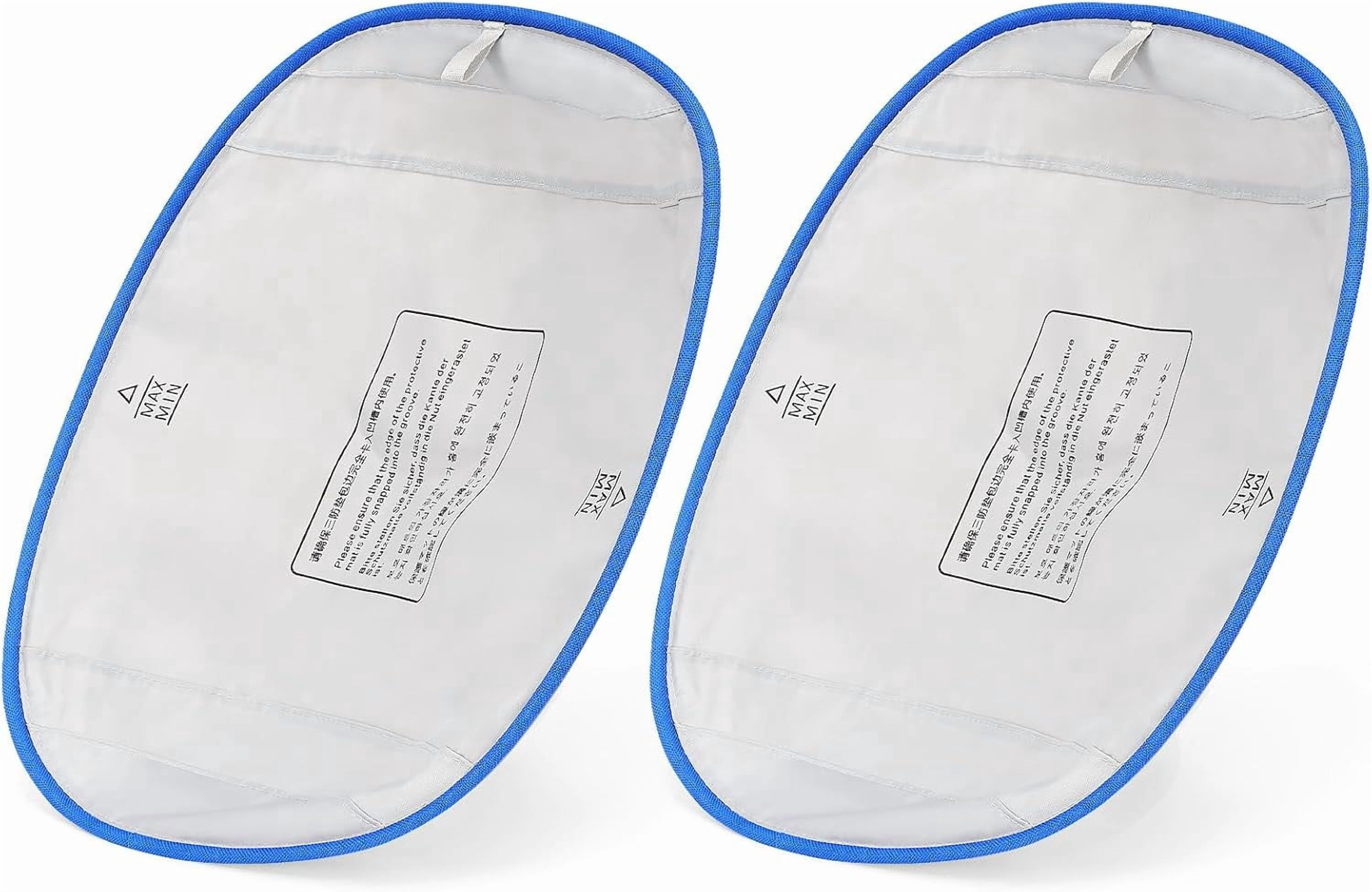 Cat Litter Box Waterproof Pad, Replacement Liners for Self-Cleaning Litter Boxes, White with Blue Trim, 14.96 x 11.81 Inches, Leak-Proof Protection, 2 Pack