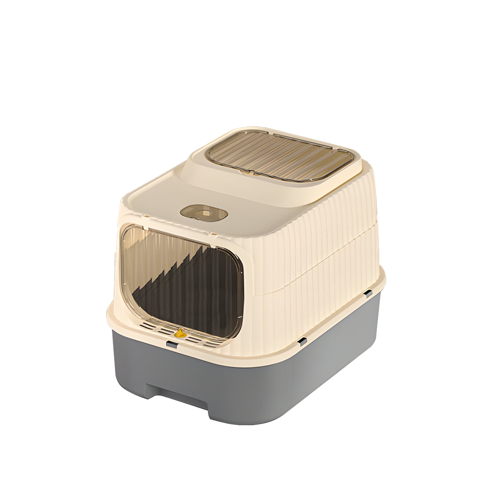 Cat Litter Box with Drawer, Enclosed Litter Tray for Cat, Rabbit, Anti Urine Leakage Easy to Clean (Gray)