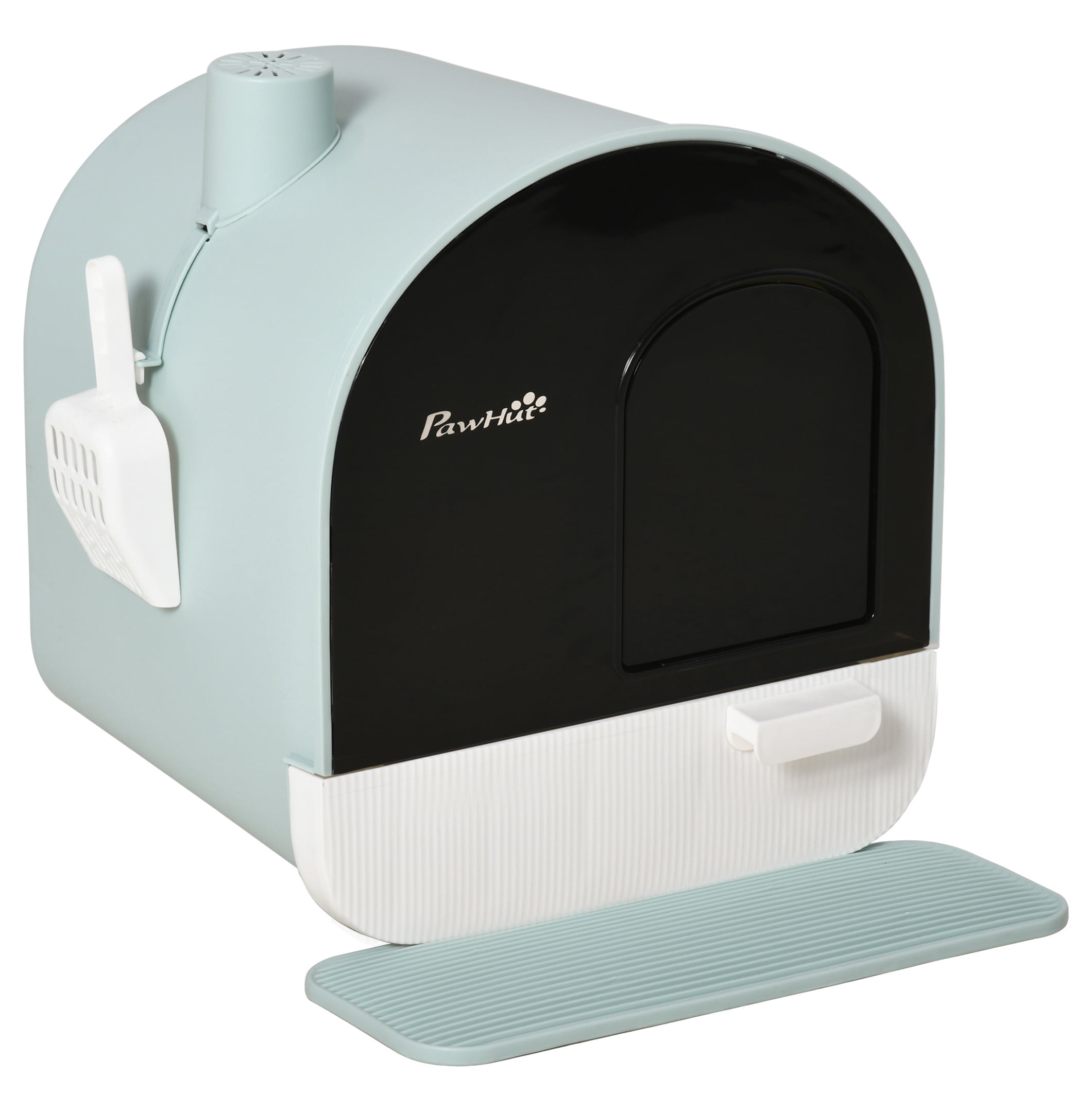 Cat Litter Box with Lid, Covered Litter Box for Indoor Cats with Tray, , Filter, 17" x 17" x 18.5", Green