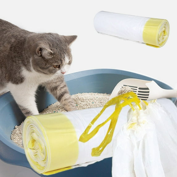 Cat Litter Liners Large, Thicken Drawstring Extra Durable Cat Litter Box Liners, Pet Cat Pan Liners Extra-Thick Kitty Litter Box Bag-20 Count