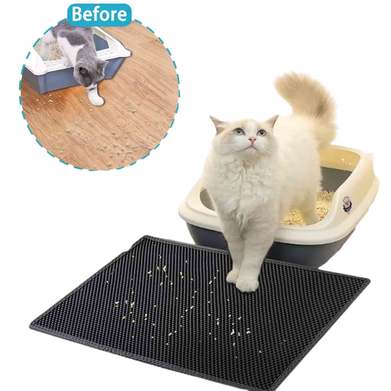 Cat Litter Mat,15x24 Inch Litter Box Double Layer