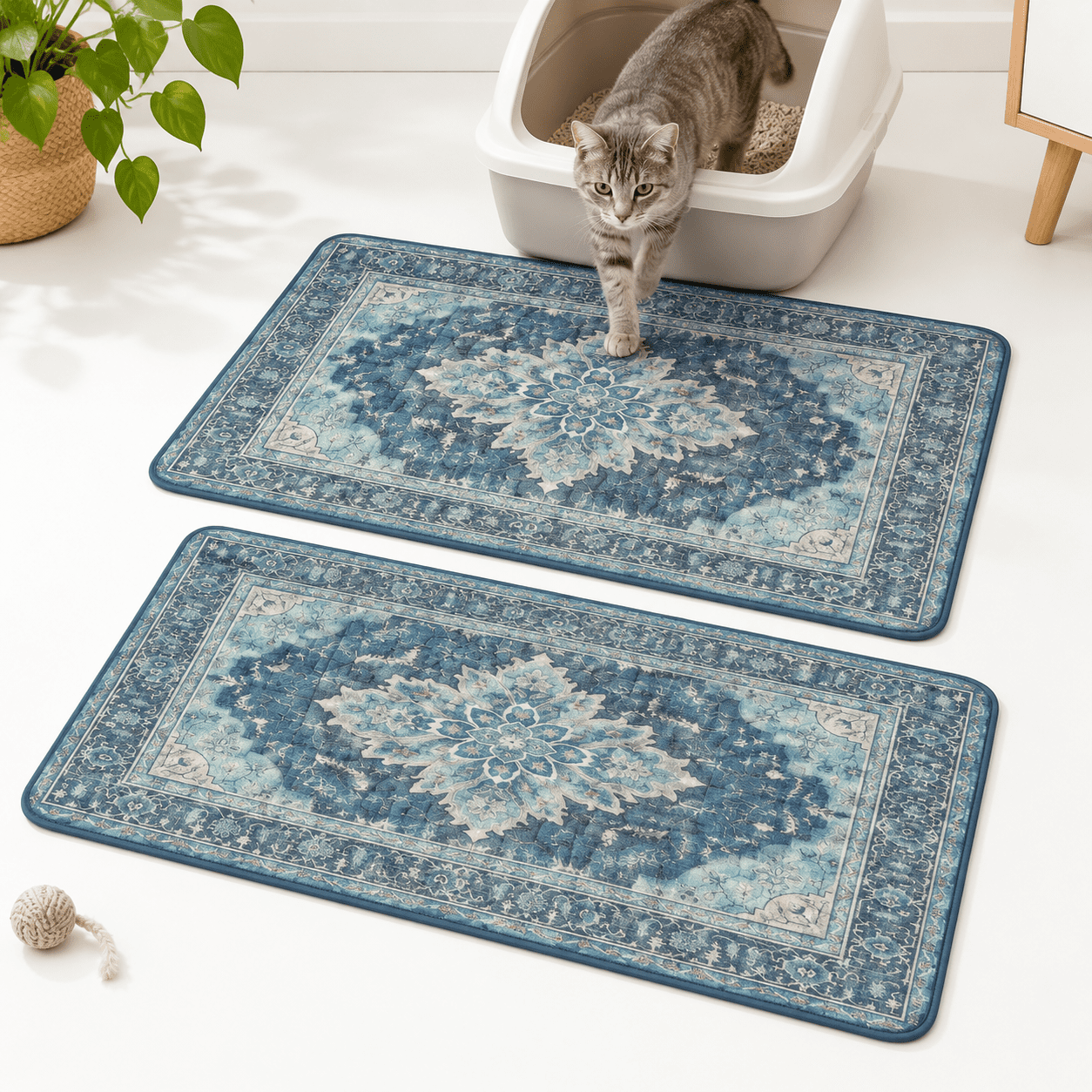 Cat Litter Mat 2 Pack 24x60 Largehine Washableping Mats For Cats Super ...