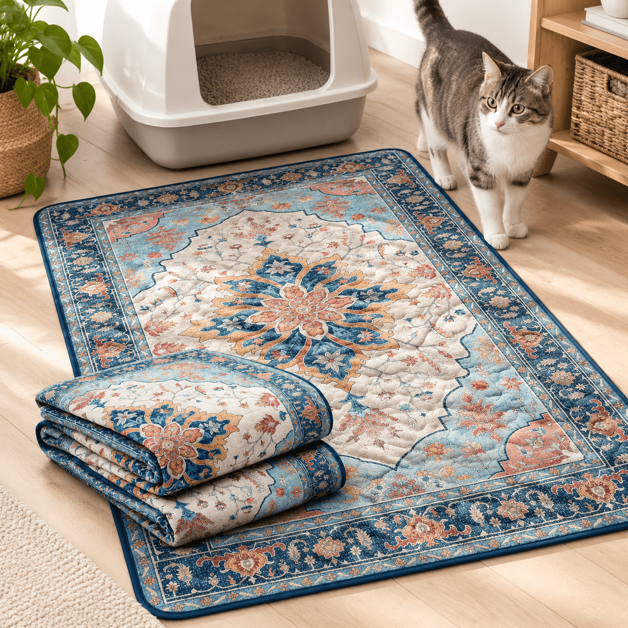 Cat Litter Mat 2 Pack 36x48 Largehine Washableping Mats For Cats Super ...